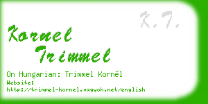 kornel trimmel business card